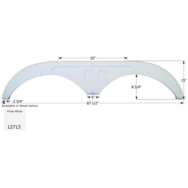 Icon 12713 Tandem Axle Fender Skirt, Polar White IC324204 - main